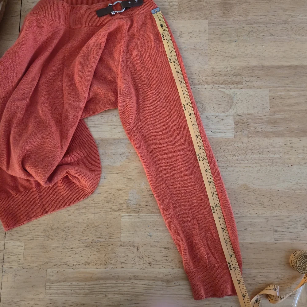 Lauren Ralph Lauren XL Orange Buckle Cotton Knit Boat Neck Equestrian Sweater - Picture 11 of 11